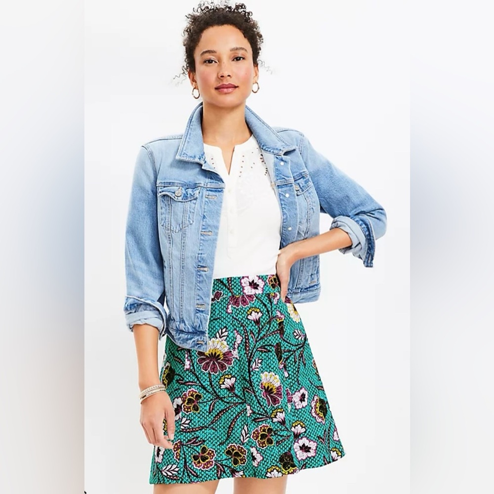 LOFT - floral a-line skirt (8)